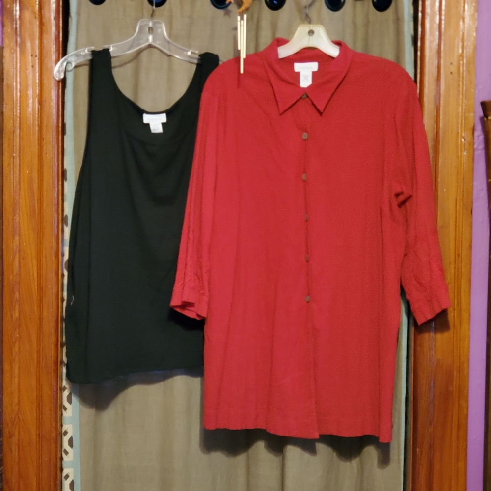 2for1 Avenue Womans Tank & Button-Up Size 22/24